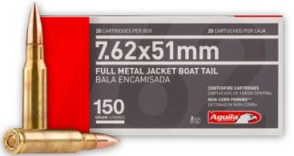 AGUILA 7.62X51 MM (308 Win) 150GR FMJBT