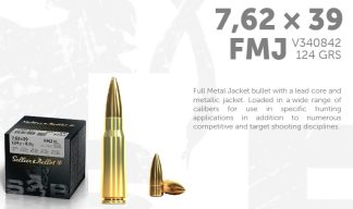 S & B c.7.62X39 124gr.FMJ 50 ROUND BOX