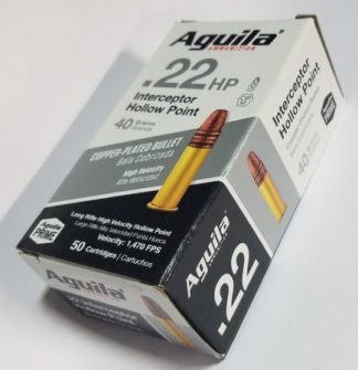 AGUILA .22 LR INTERCEPTOR HP 40 GR