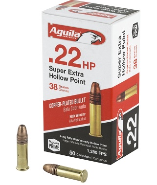 AGUILA .22 LR HV 38 GR HP HOLLOW POINT