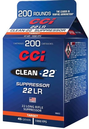 CCI 22 LR SUPPRESSOR CLEAN-22 BLK 45GR LRN