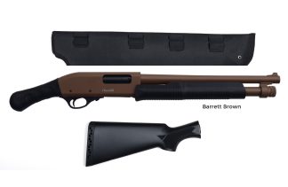 CHURCHILL PUMP 12GA 3” 15” BRL, SHOCKWAVE BRN *FREE SCABBARD