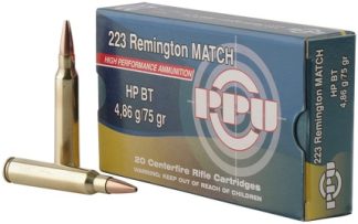 PRVI Match Rifle Ammo 223 REM, HP BT, 75Gr, 20 Rnds