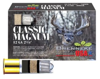 Brenneke SL122CLM Classic Mag 12 Ga 2.75" 1 1/8oz Slug 5pk