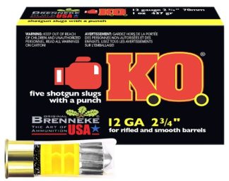 Brenneke SL122KO K.O. 12Gauge 2.75" 1oz Slug 5pk