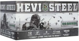 HEVI-SHOT HEVI STEEL 12 GA 3 IN 1.25 OZ #3 100 PACK