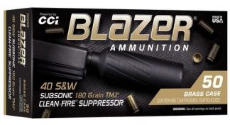 BLAZER 40 S&W 180GR TMJ BLAZER BRASS CLEAN-FIRE SUPPRESSOR