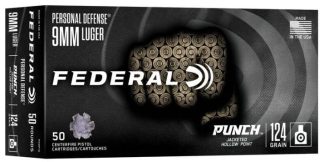 FED 9MM LUGER 124GR PUNCH JHP 50RD